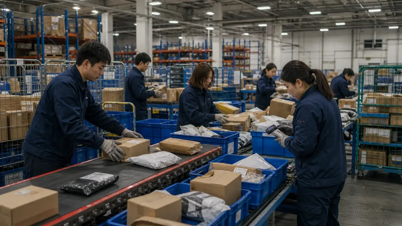 物流仓库外立面和月台车辆作业区